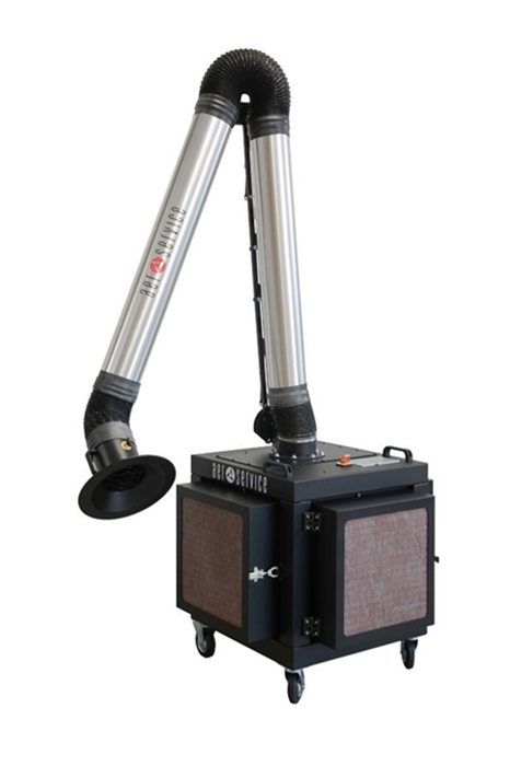 Aerservices ICAF filtered mobile fume extractor (1PH) with ArmoTech arm (Ø160 x 3m)