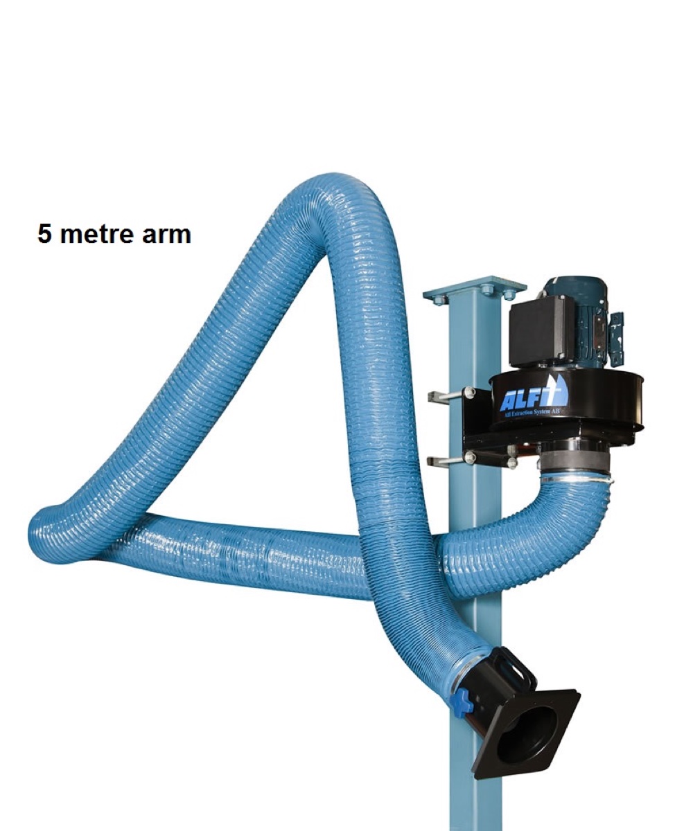 Plymoth - P-010 -  Flexible Fume Extraction Arm - Internal Support - Ø160mm x 5m