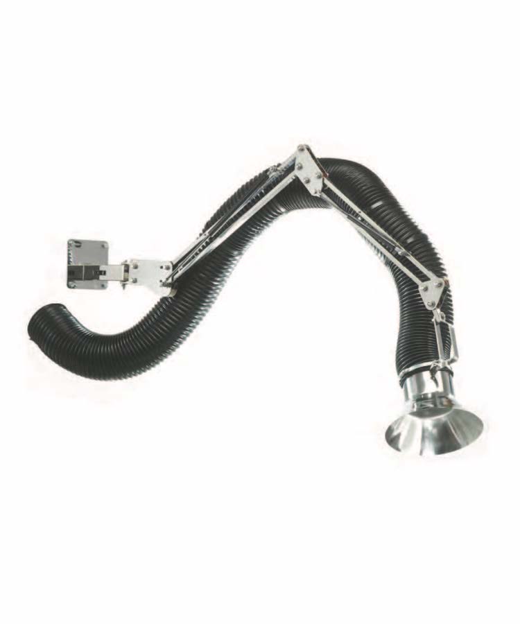 Plymoth Super-M ATEX Fume Extraction Arm in stainless steel