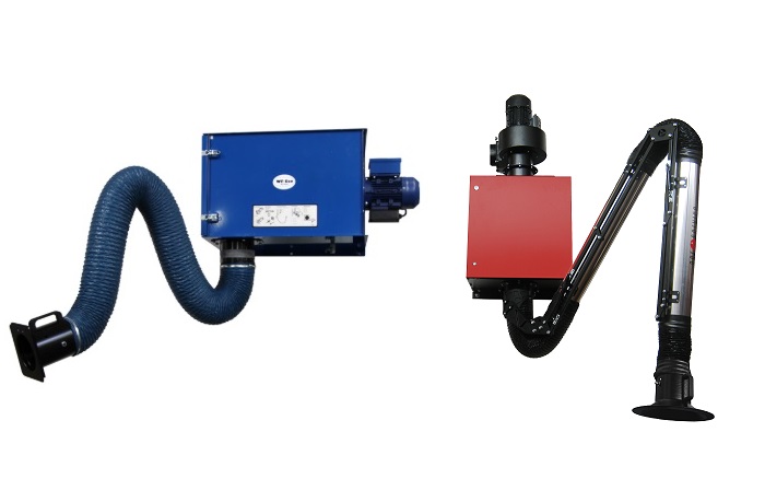 Filtered wall mounted fume extraction units