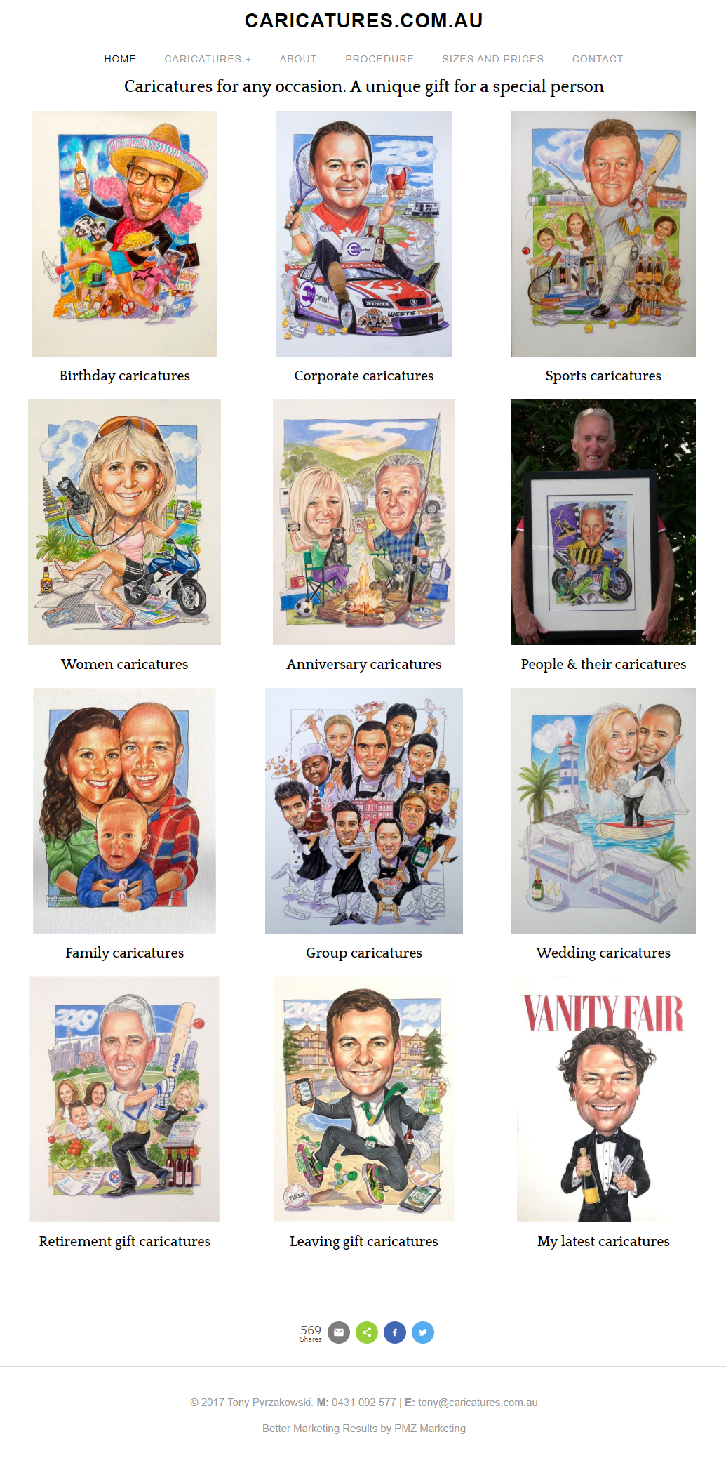 Marketing - Caricatures.Com.Au :: PMZ Marketing Client