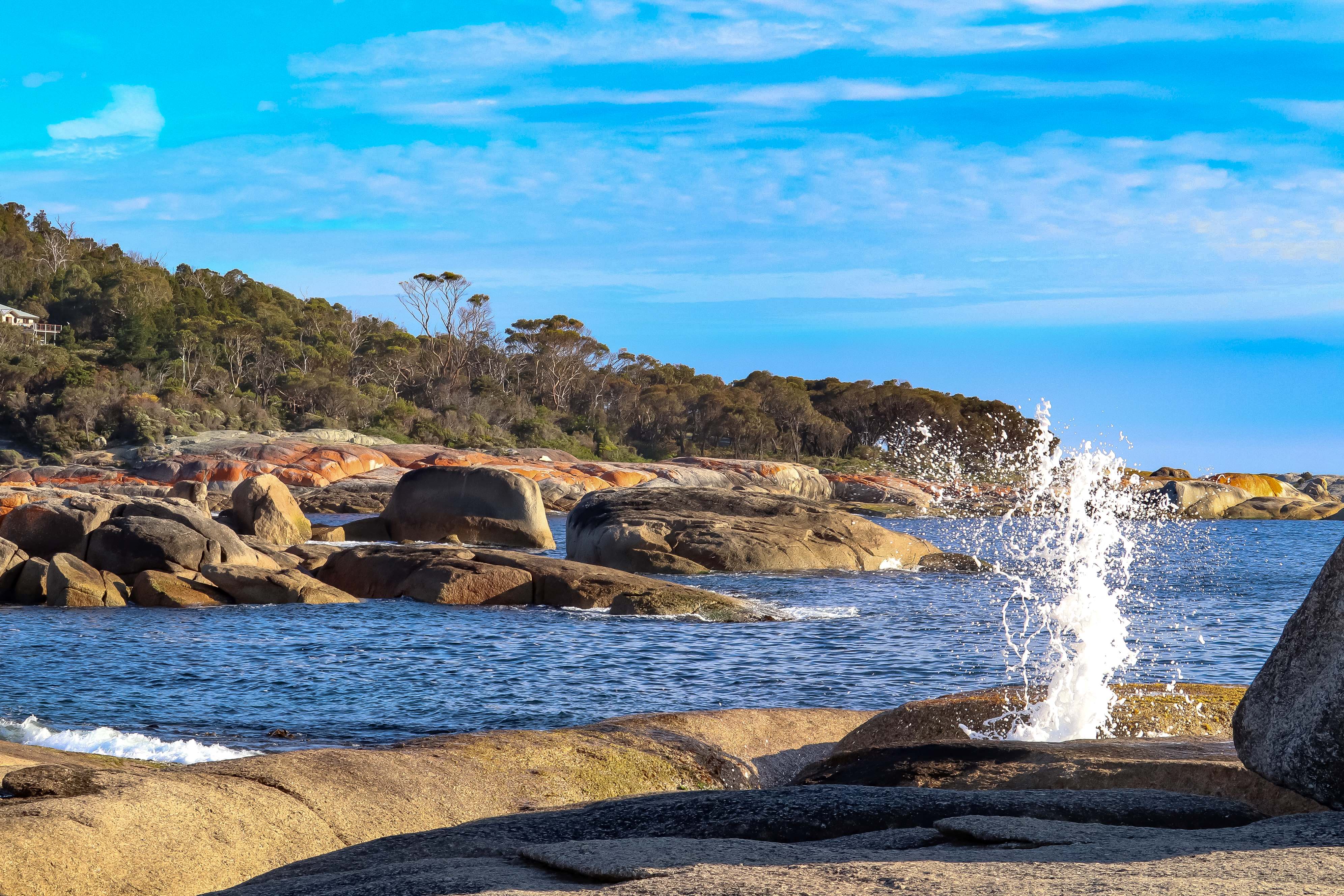 Coastal view of Bicheno and its Blowhole. 