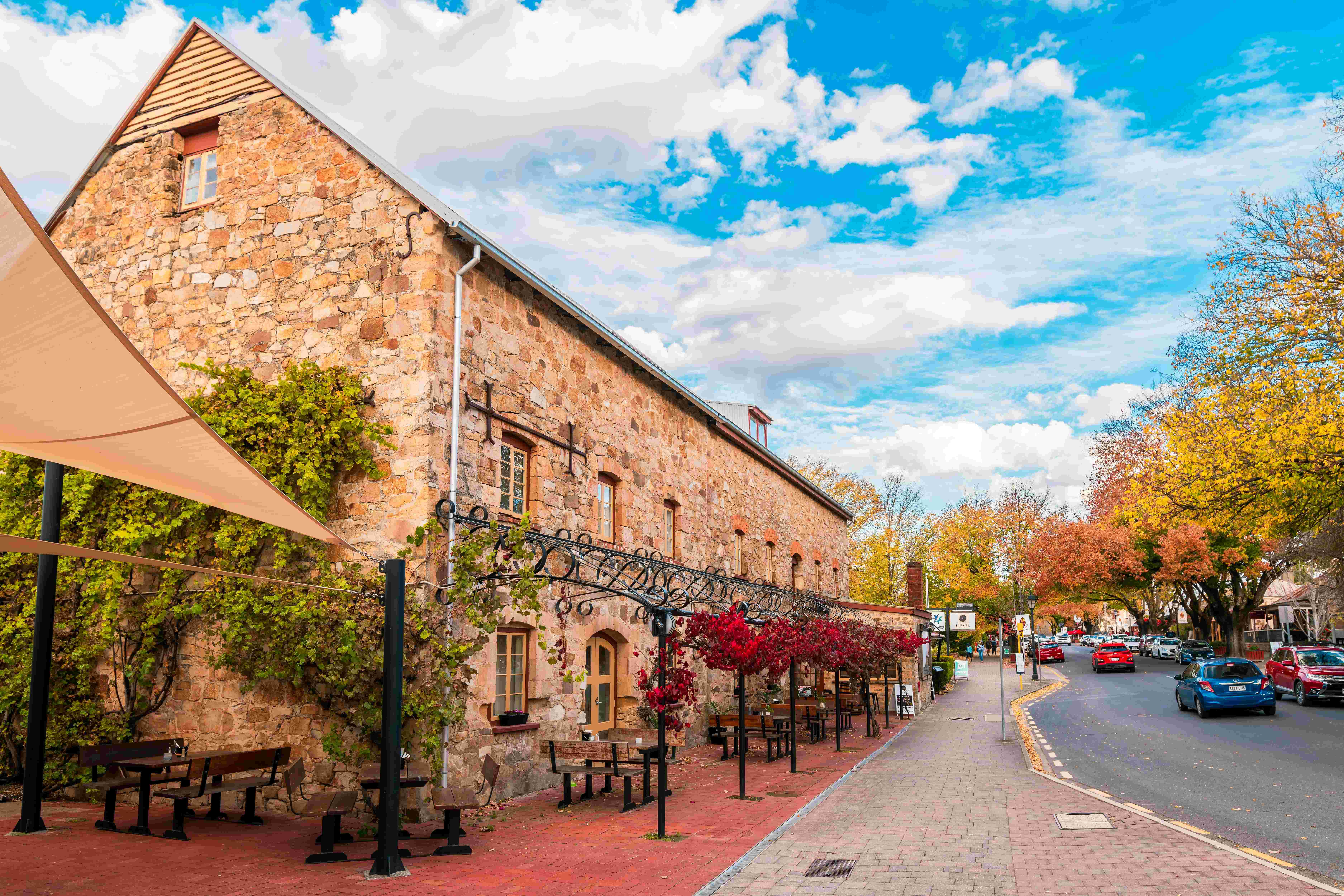 Historic buildings lining the streets of Hahndorf. 