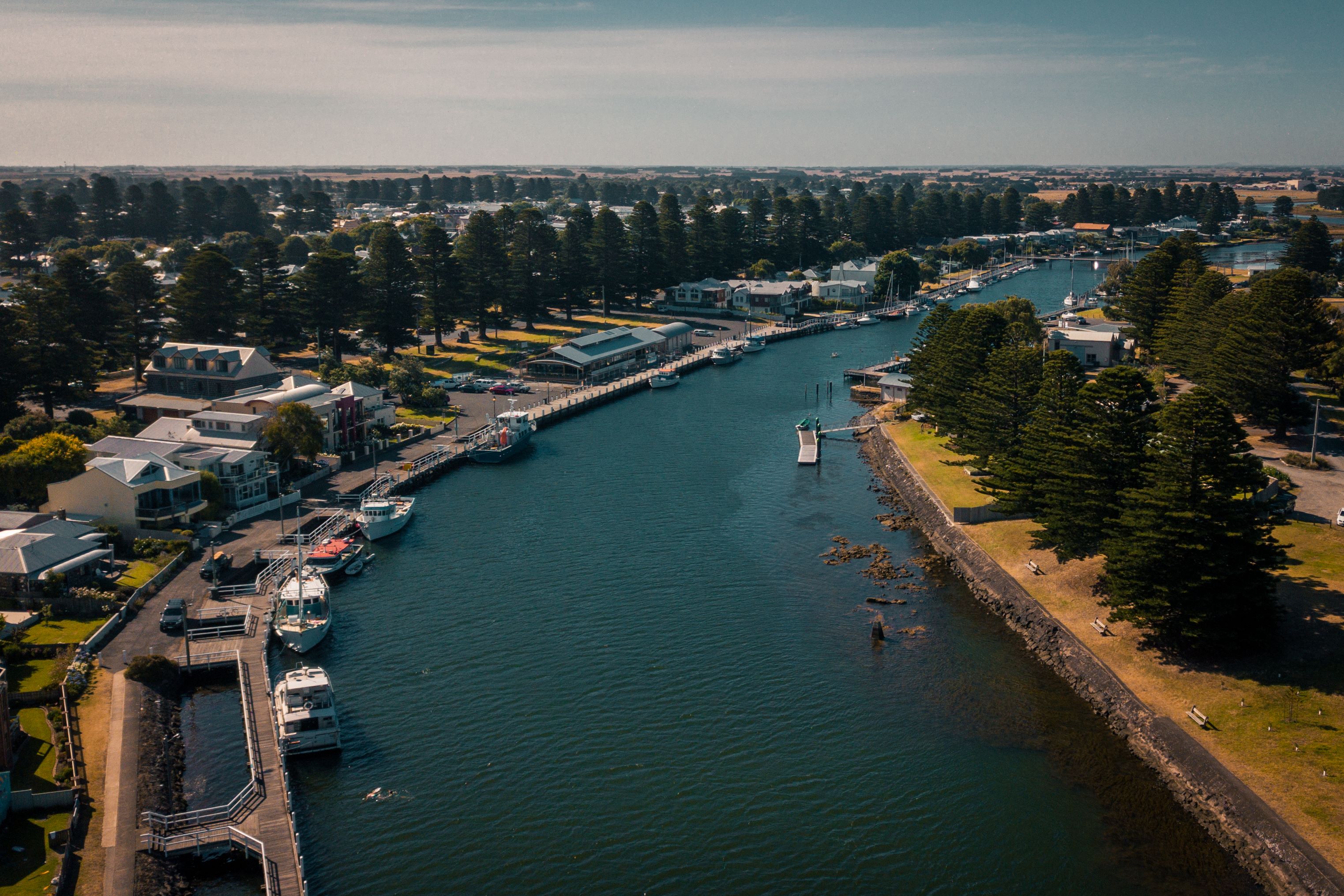 Port Fairy's historic architecture and harbor views.