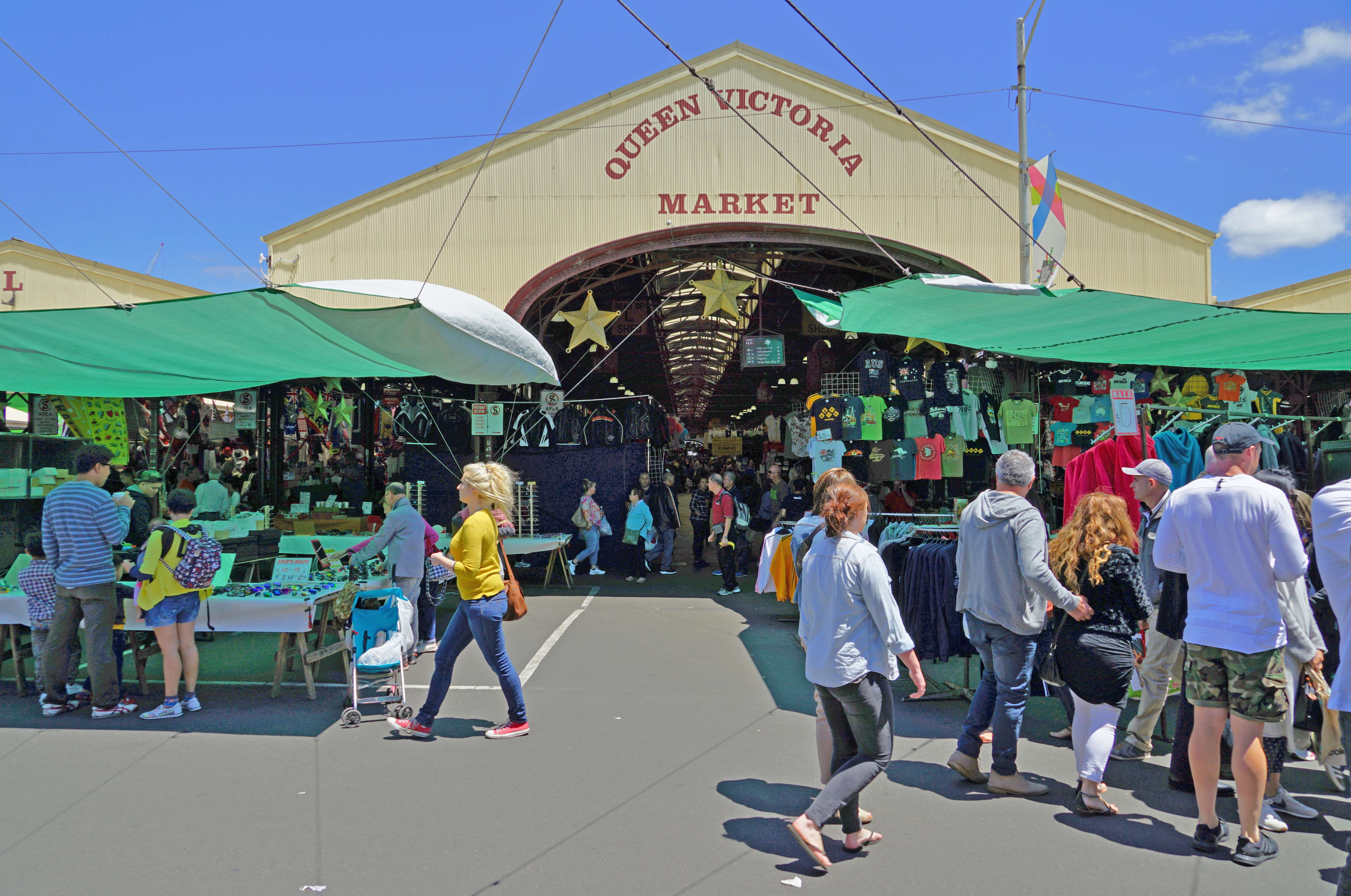 Bustling scenes at Queen Victoria Market. 
