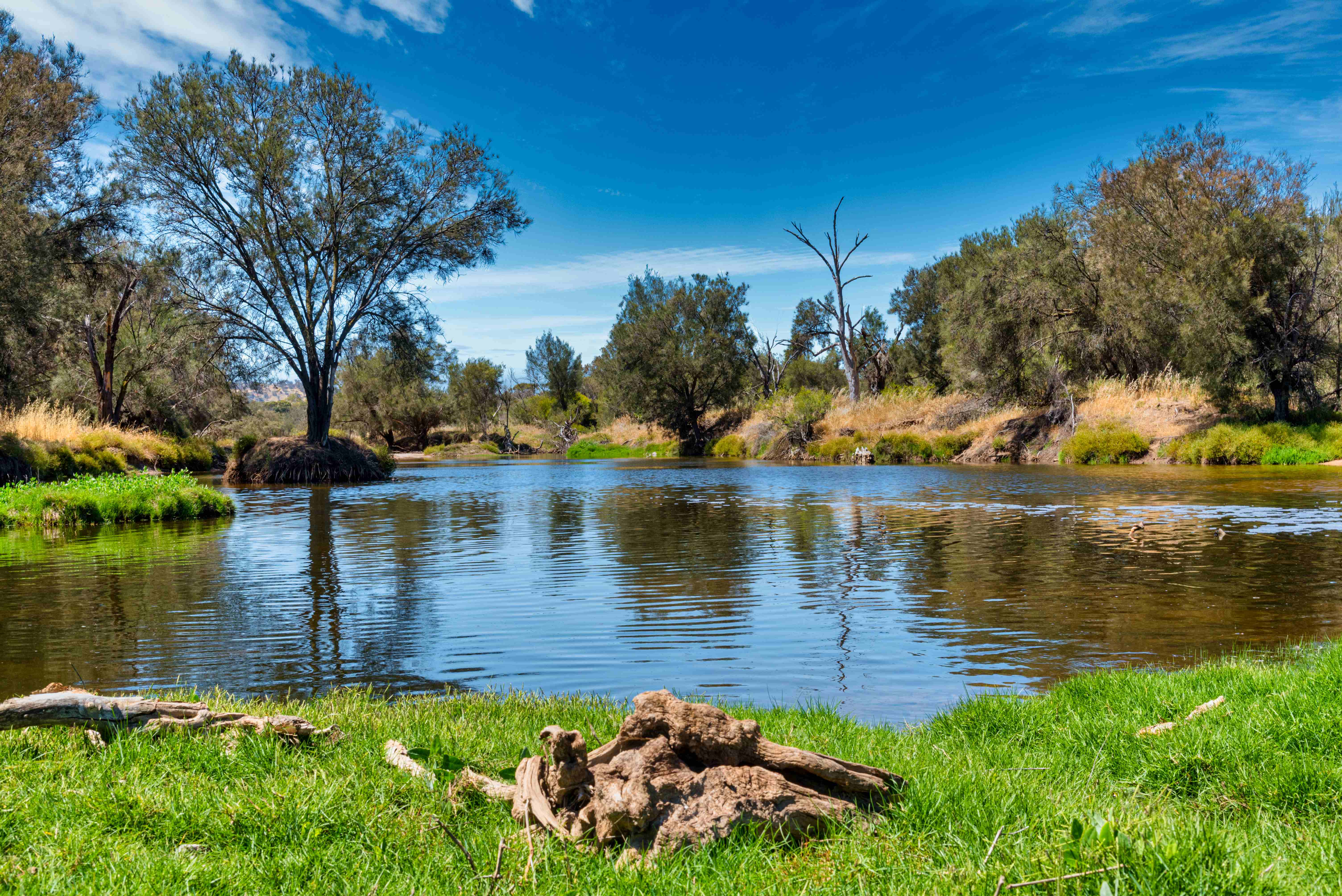 Toodyay's historic streetscape and the Avon River.
