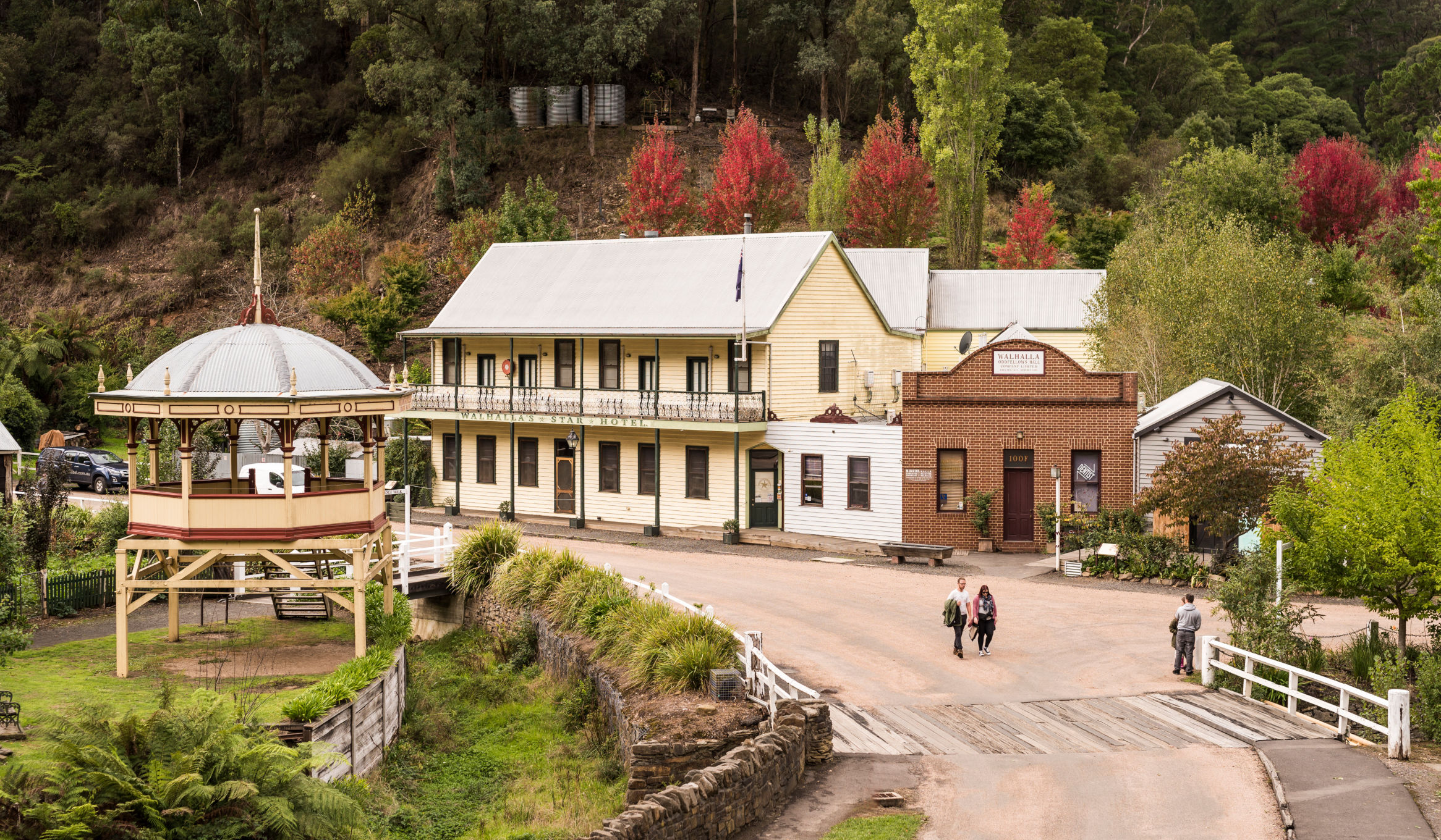 Walhalla's historic architecture nestled in the mountains. 