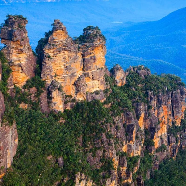 The Three Sisters in the Blue Mountains are a stunning natural formation, renowned for their panoramic views and rich Aboriginal heritage. This iconic landmark captivates visitors with its towering presence and is a highlight of the region's diverse landscape and history.