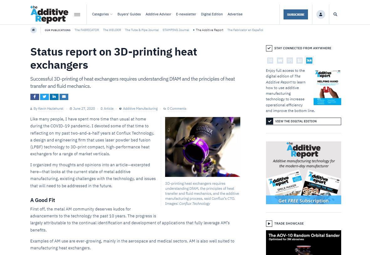 Status report on 3D-printing heat exchangers