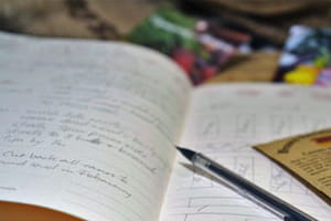 open journal on desk