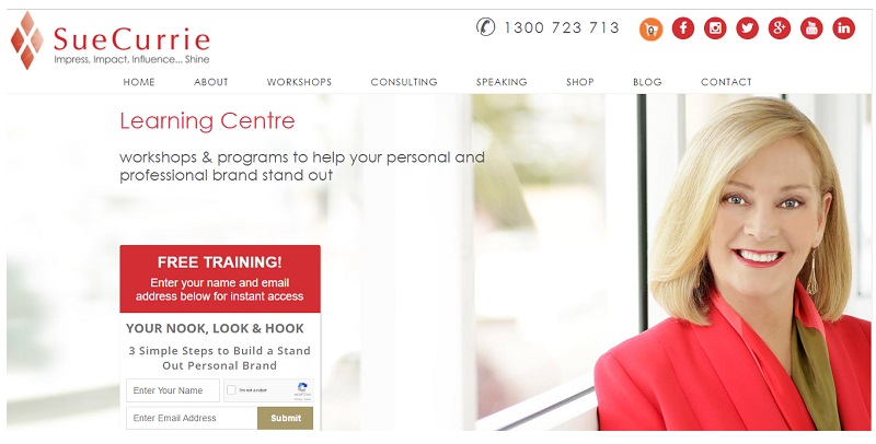 Sue Currie Shines With New Website