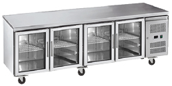 Exquisite SSC550G Four Glass Doors Underbench Storage Refrigerator Slimline