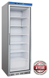 Thermaster HF400G 361L Glass Door SS Upright Freezer