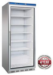 Thermaster HF600G 620L Glass Door SS Upright Freezer