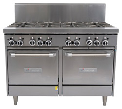 Garland GF48-4G24LL Restaurant Series Gas 4 Open Top Burners 600mm Griddle 2 Space Saver Ovens