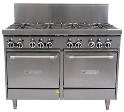 Garland GF48-8LL Restaurant Series Gas 8 Open Top Burners 2 Space Saver Ovens