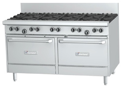 Garland GF60-10RR Restaurant Series Gas 10 Open Top Burners 2 Standard Ovens