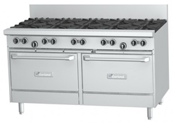 Garland GFE60-10CC Restaurant Series Gas 10 Open Top Burners 2 Convection Ovens