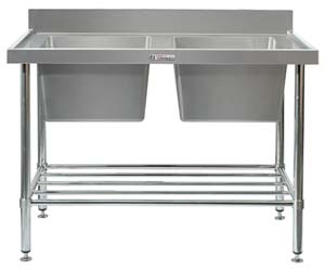 Simply Stainless SS06-2400 Double Sink Bench