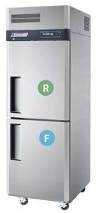Turbo Air KRF25-2 2 Split Door Dual Temp Top Mount Foodservice Fridge Freezer