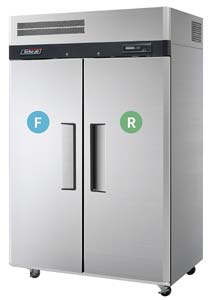 Turbo Air KRF45-2 2 Door Dual Temp Top Mount Foodservice Fridge Freezer