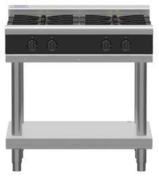 Waldorf Bold RNLB8900G-LS Low Back Gas Cooktop Extra Wide 4 Burner Leg Stand
