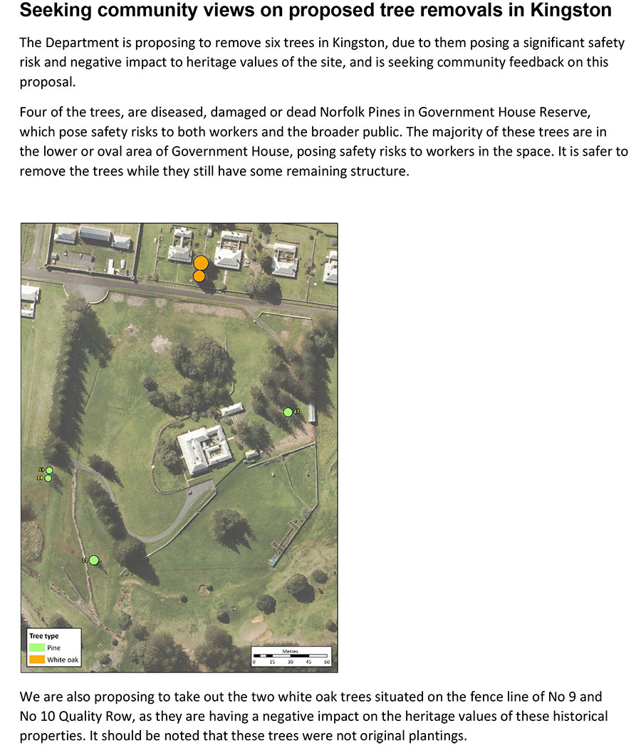 Seeking community views on proposed tree removals in Kingston