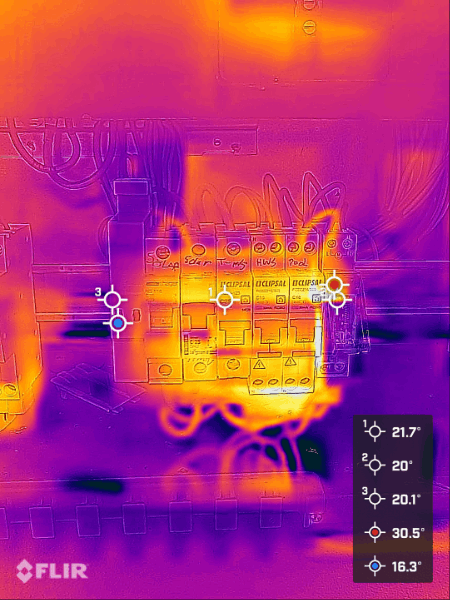 Thermal image of switchboard