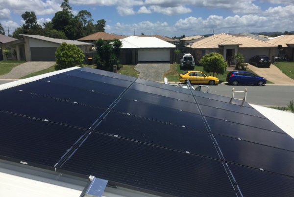 Solar panels on roof