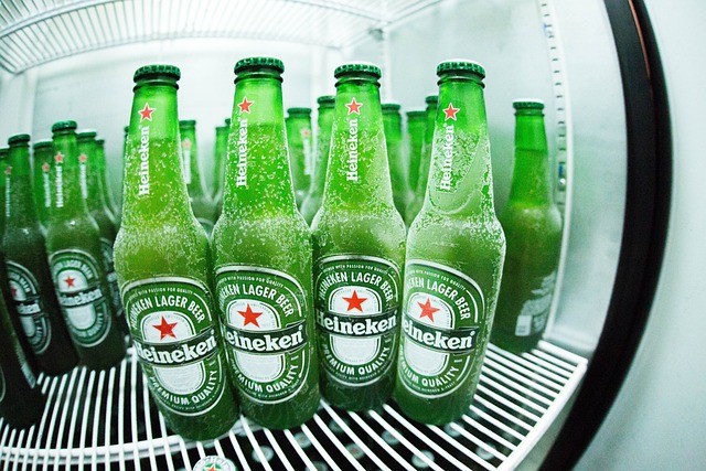 cold beers in refrigerator