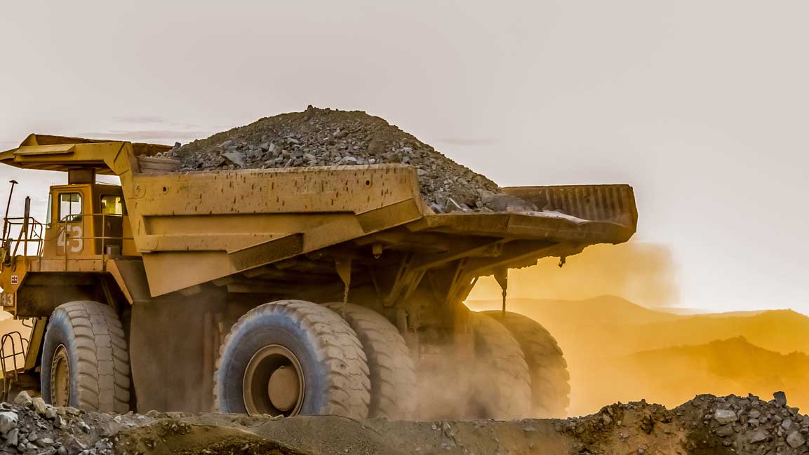 Large truck carrying dirt