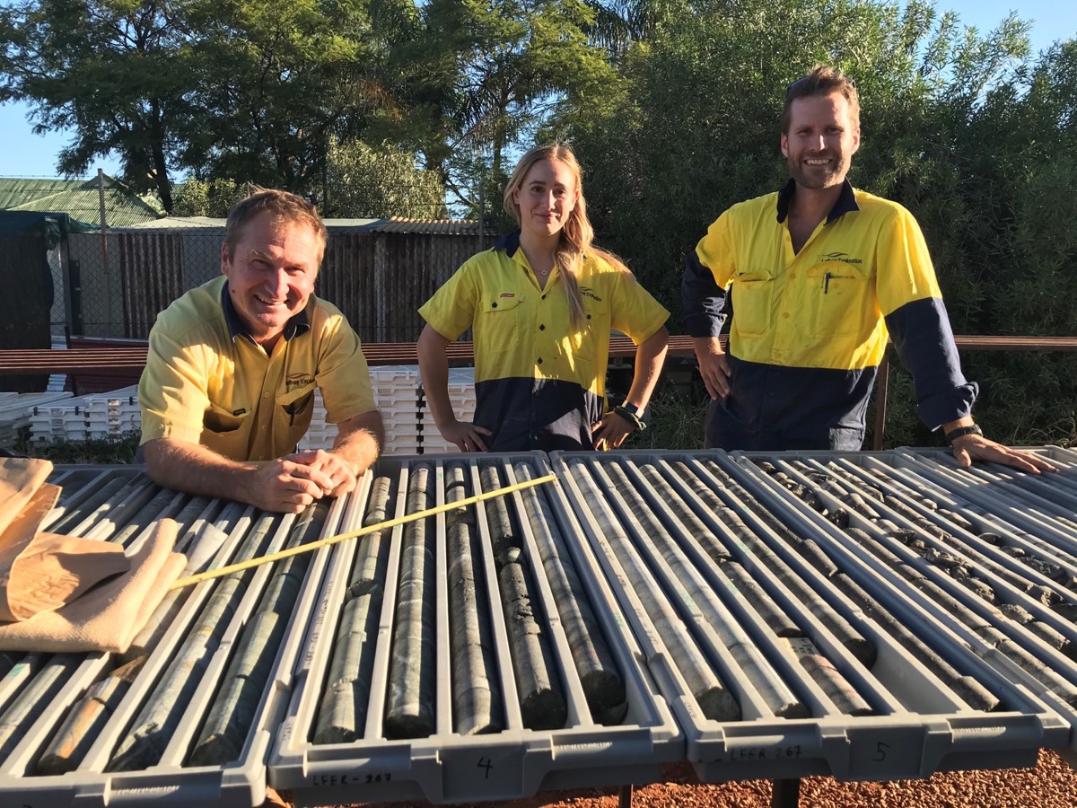 Wade, Talitha & Chris in the Kalgoorlie yard, working on the diamond drill core