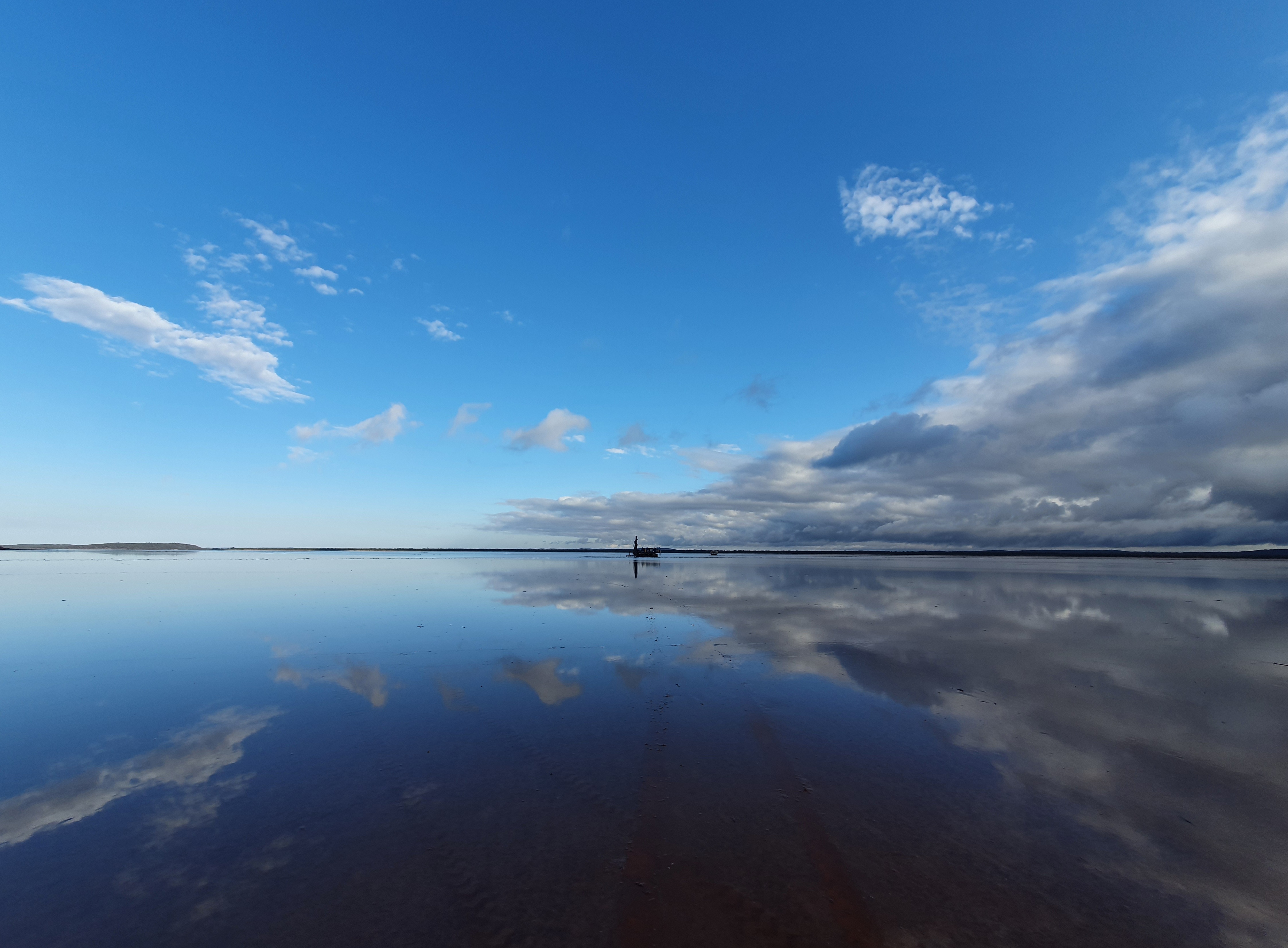 Rig reflection on Lake Lefroy
