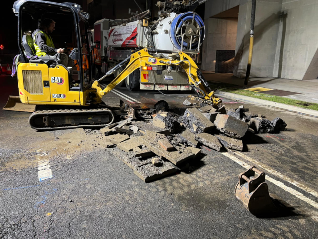 Fire Hydrant Pipe Replacement and Night Work in Alexandria