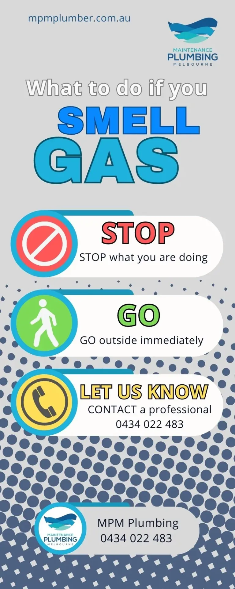 What to do if you smell gas: Stop, Go, Let us Know!
