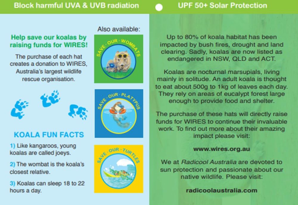 Radicool Australia and WIRES release new range of kids UV protection hats and swimsuits