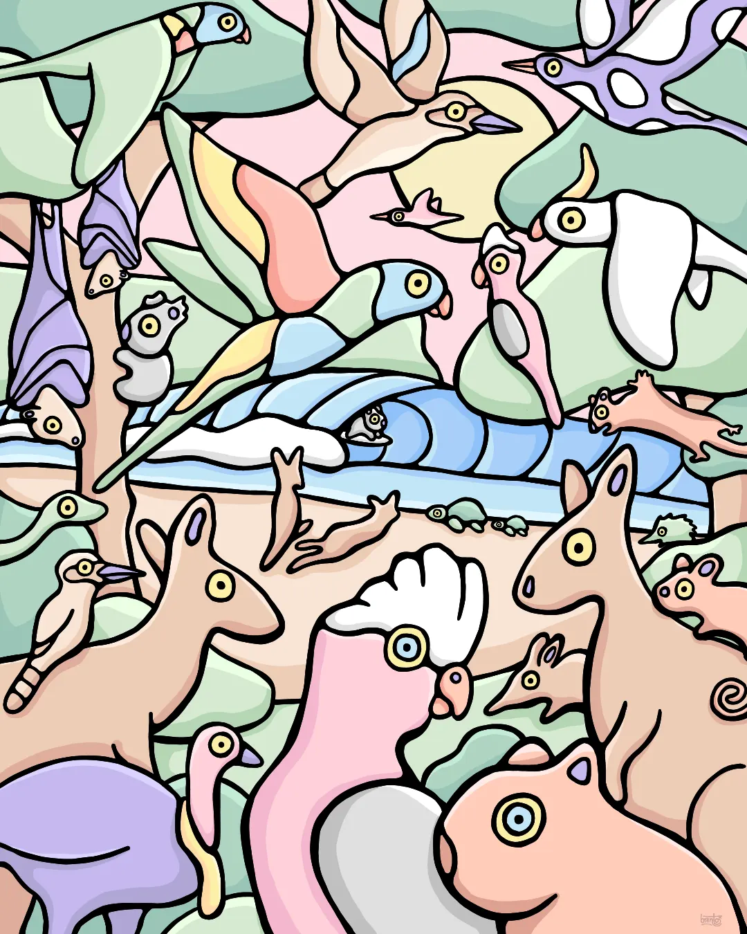 Colouring in - Australian Animal Art by Brentos