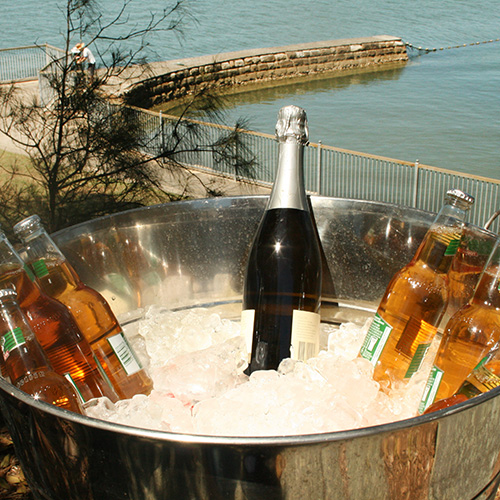 Ice Barrel, silver with stand