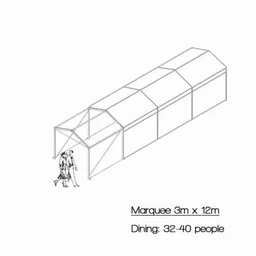 Marquees 3m x 12m