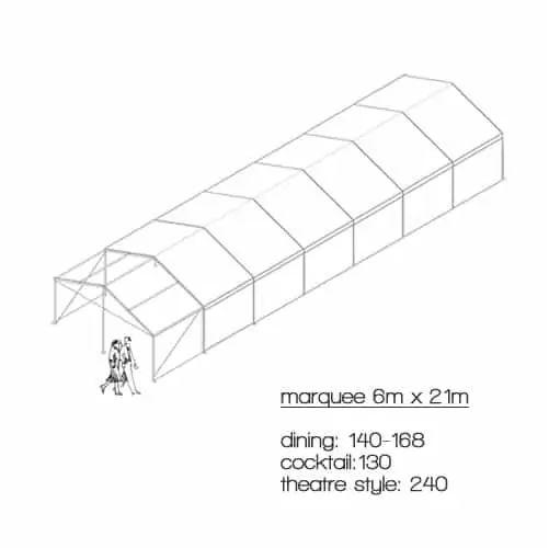 Marquees 6m x 21m