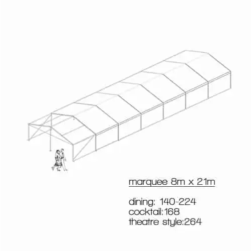 Marquees 8m x 21m