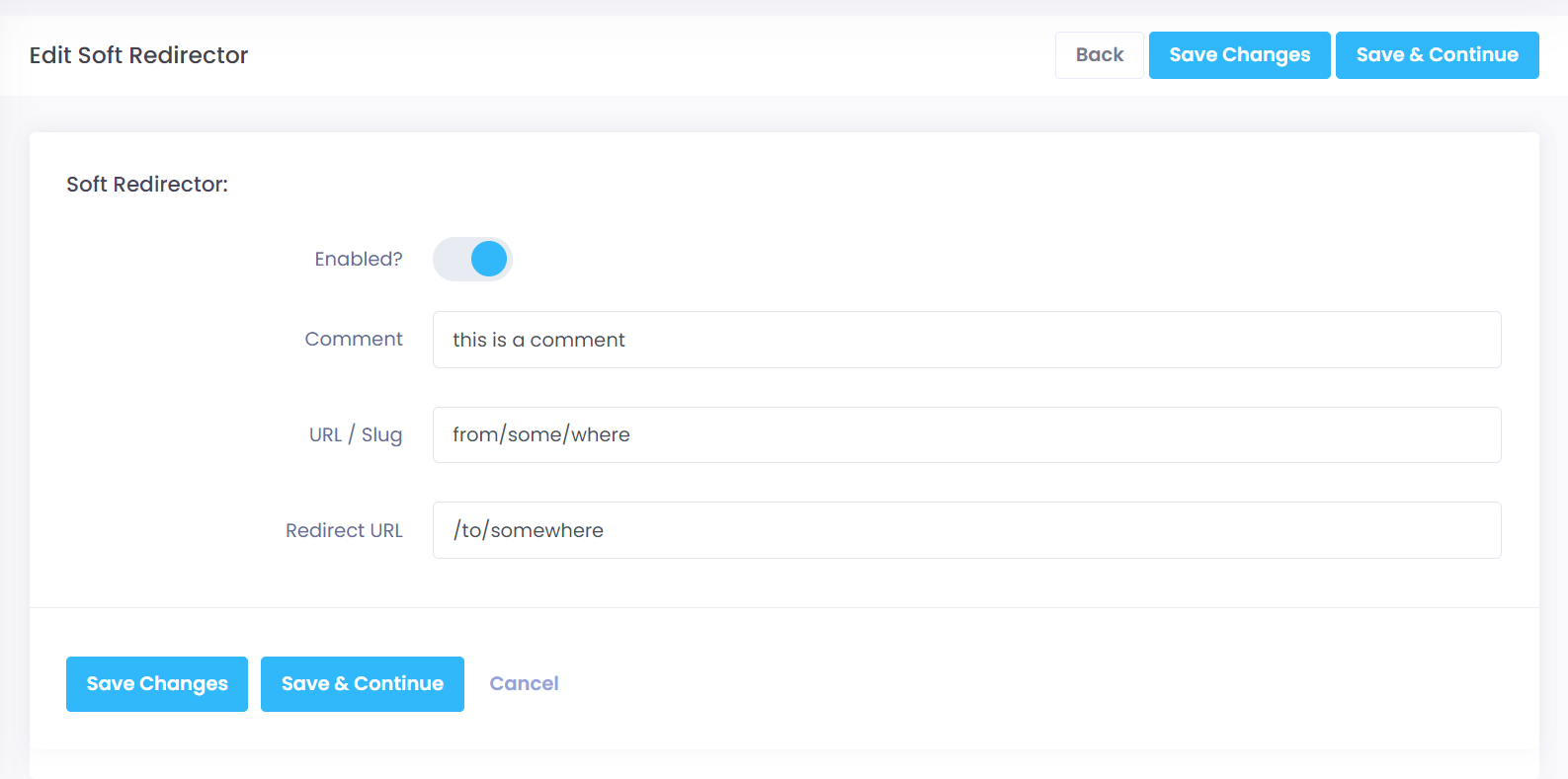 URL redirects