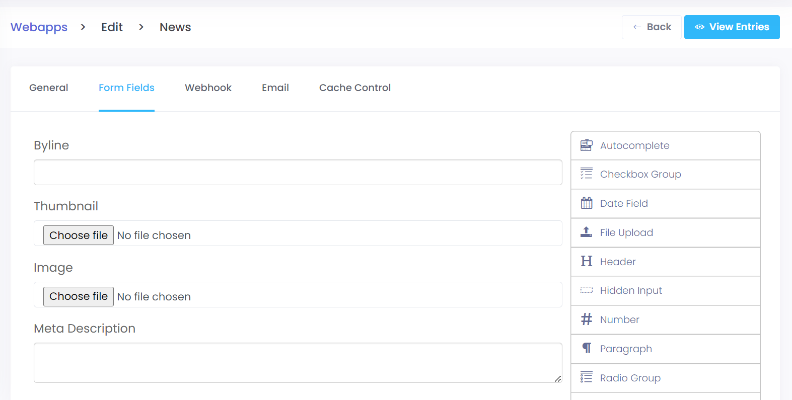 Webapps (relational object databases)
