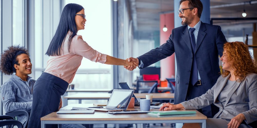 Business people shaking hands