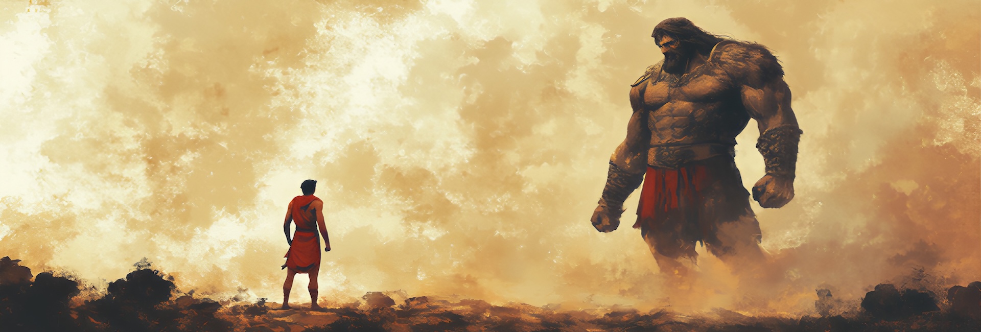 David vs Goliath depiction
