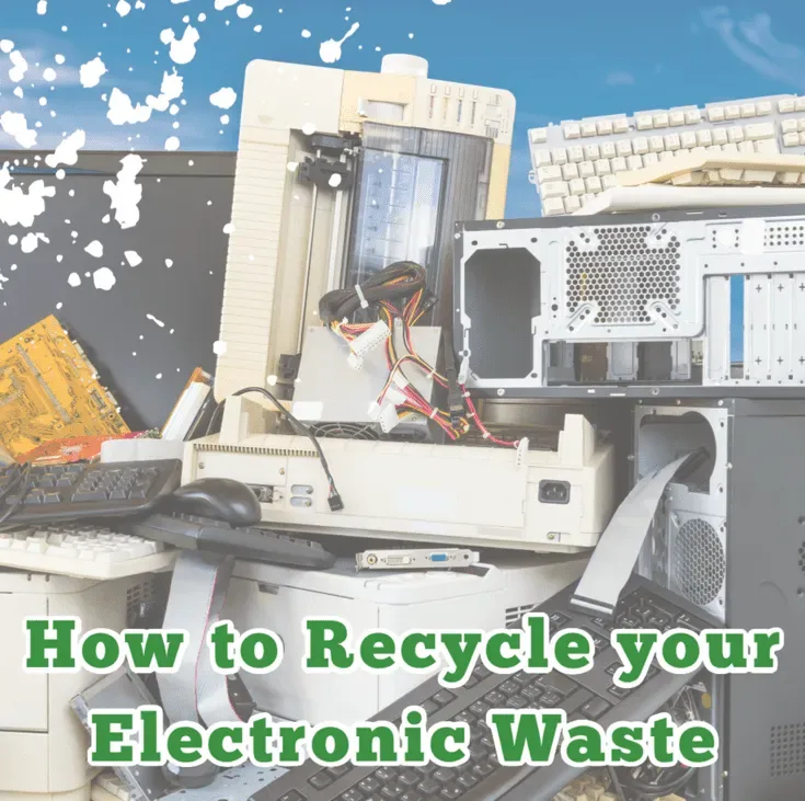Pile of electronic waste including computers, batteries and cables