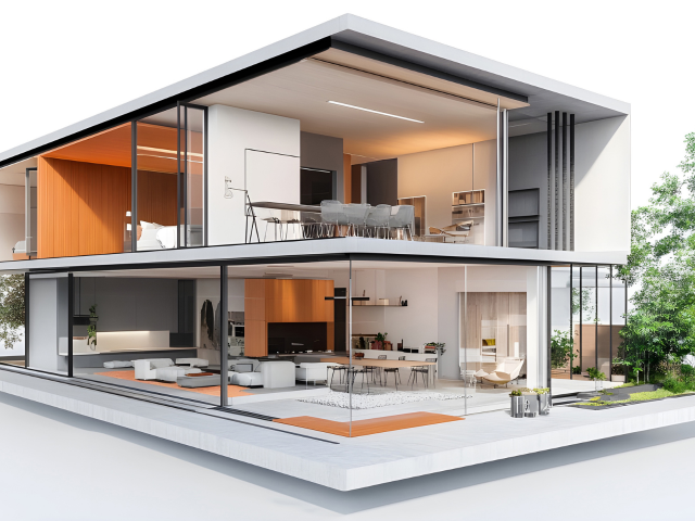 Outside view of a home 3D style