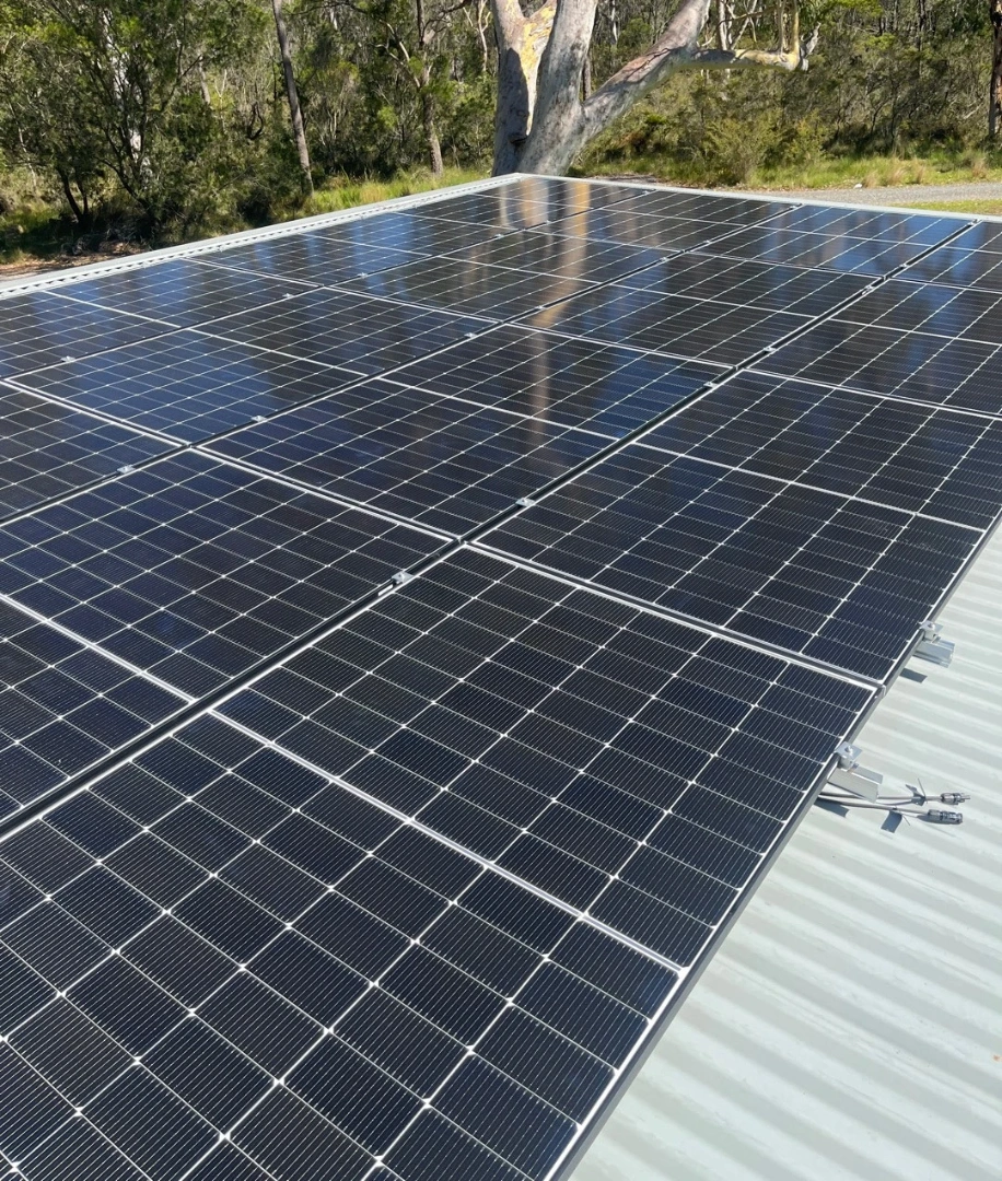 huge solar panel system on commercial roof