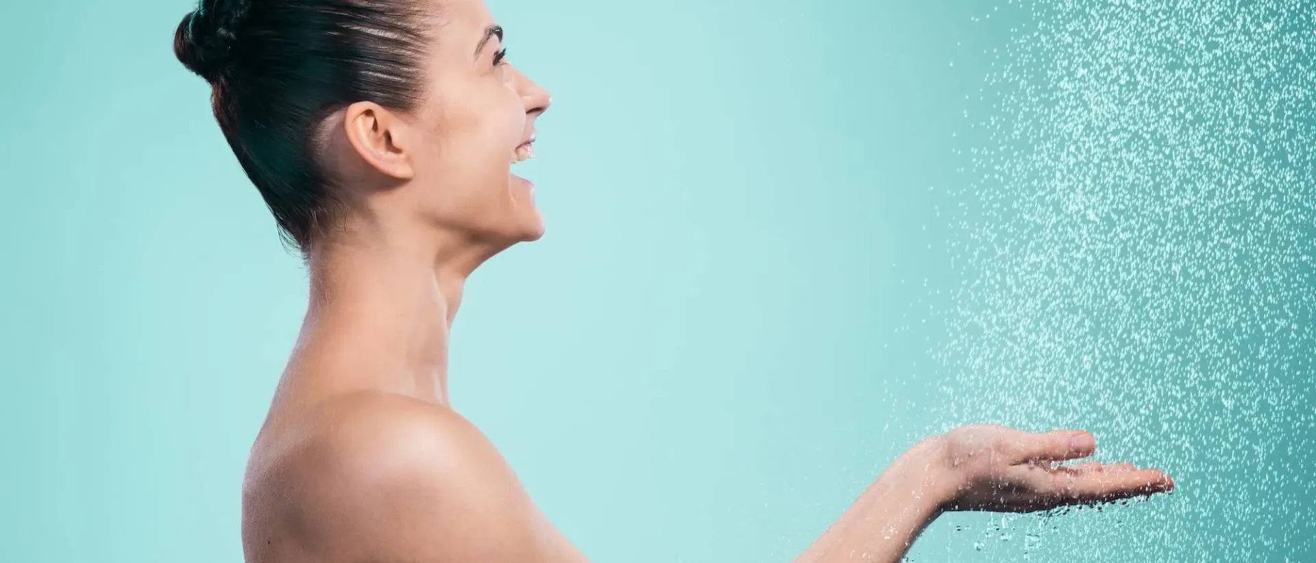 enjoying hot shower