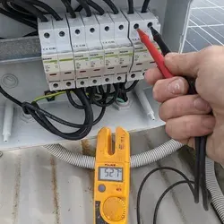 Electrical testing of circuit breakers and safety switches in electrical box